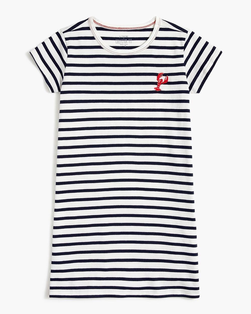 Crewcuts J.Crew Size 10 Striped Lobster T Shirt Dress Oska Stripe Navy Ivory